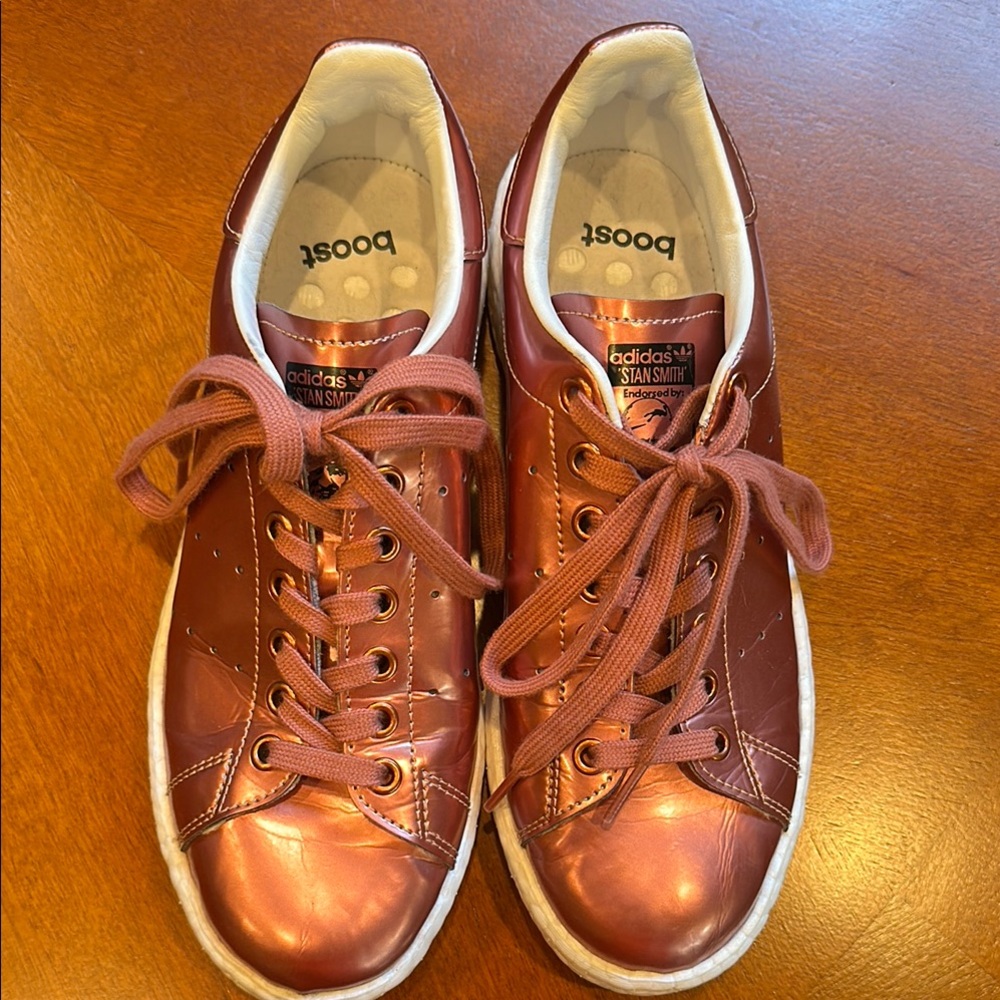 adidas Stan Smith Boost Metallic Rose Gold Athletic Shoes size 7.5 - Picture 3 of 6